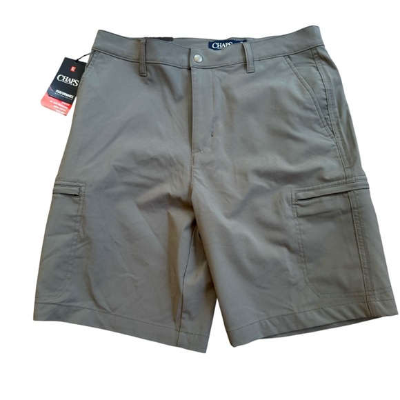 Chaps Performance Mens Shorts 32 Grey Stretch Comfort Waistband NEW MSRP $65 - Picture 1 of 5